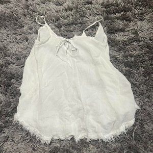 Meo Mell Made in Italy White Linen Top